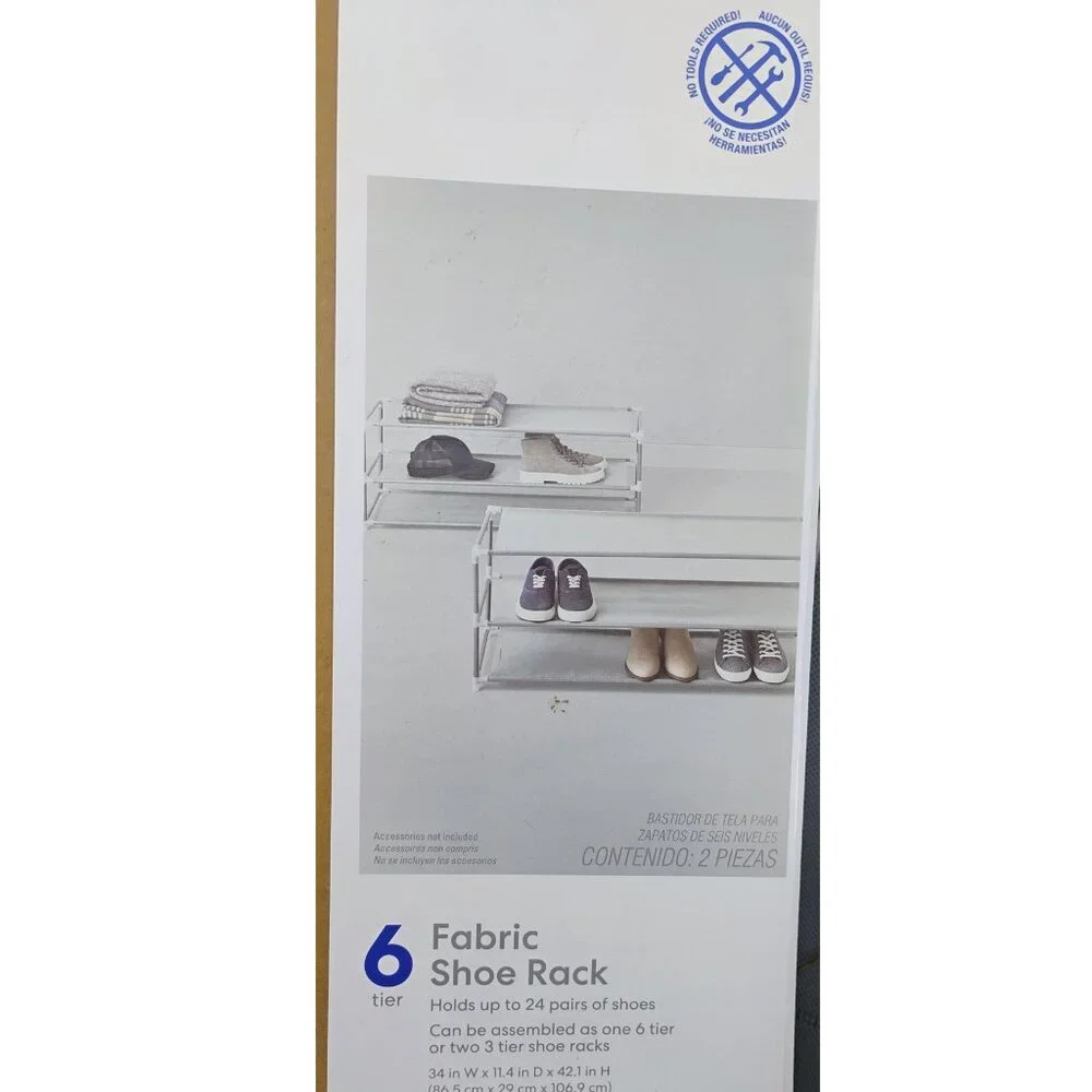 closet shoe organizer racks simply essential 6 tier fabric (H142)